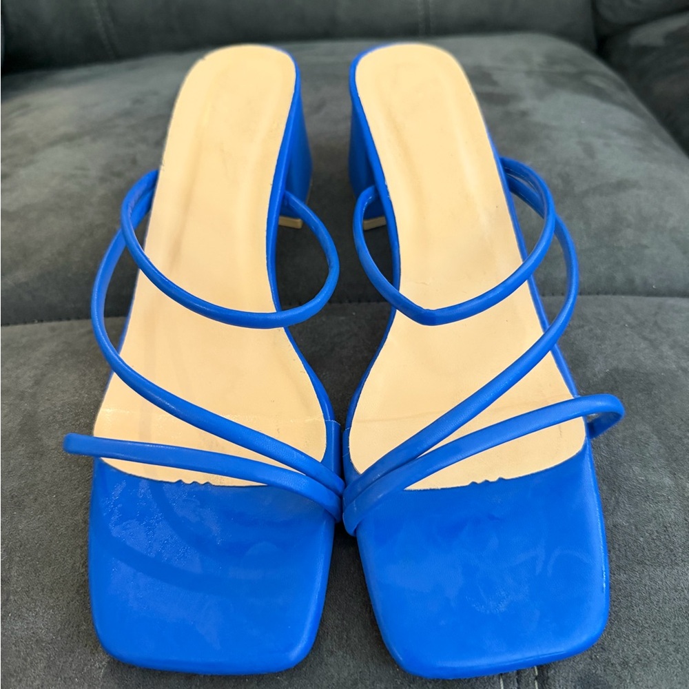 Blue Strappy Women's Heels